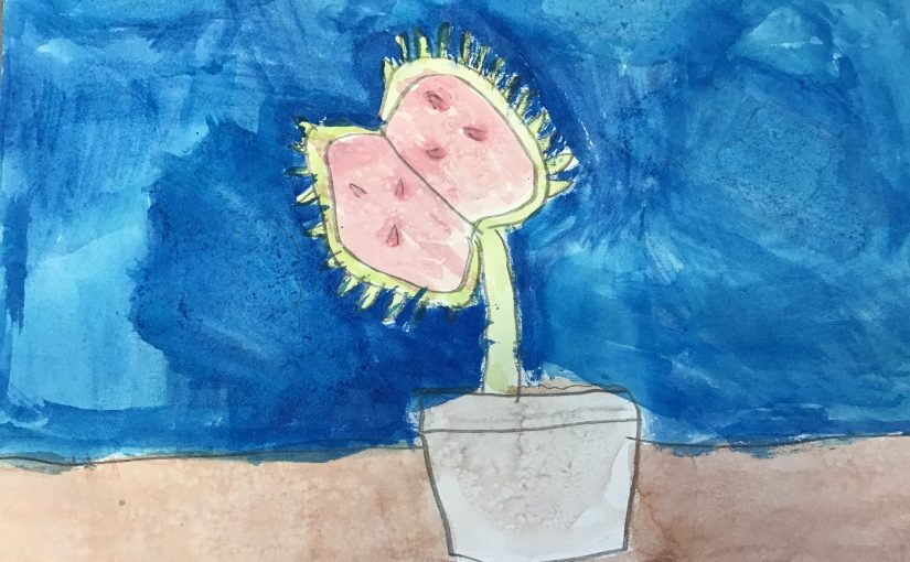 My artist statement. Watercolor venus flytrap